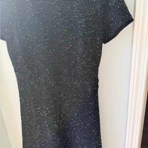 LOFT Black and White Textured Mini Dress